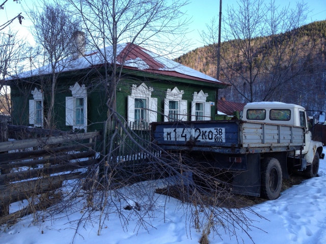 Wooden village house on Lake Baikal