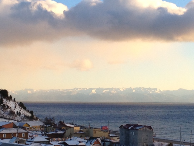 View of mountains on eastern side of Baikal