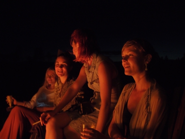 lovely ladies round the campfire
