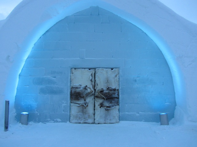 The entrance to the Icehotel