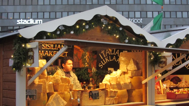 cheese stall in the open market
