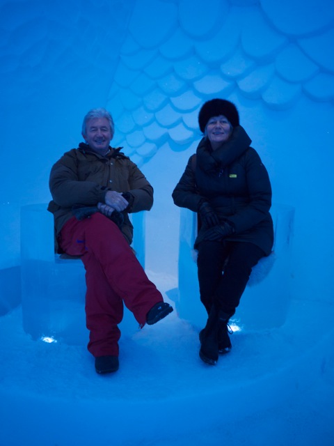 On our icy thrones in the Ice Bar