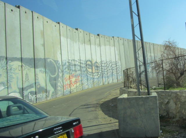 Part of the wall separating Israel from Palestinian territory
