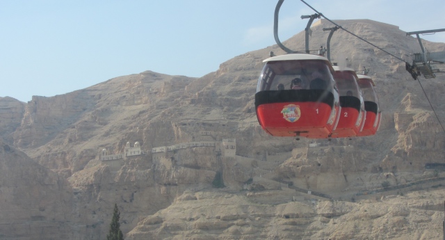 cable car going up to the monastery above Jericho, it was quite dramatic