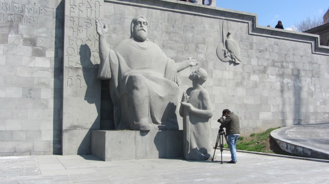 Statue of the founder of the Armenian alphabet